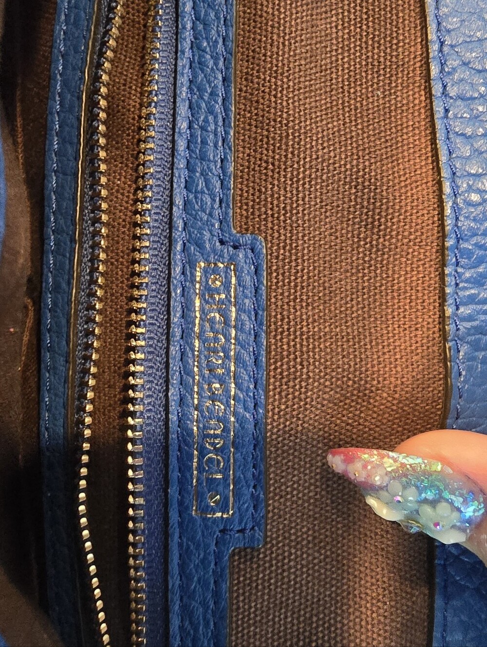 Henri Bendell Royal Blue With Whip Stitching And Two Bag Charms. - Picture 14 of 17